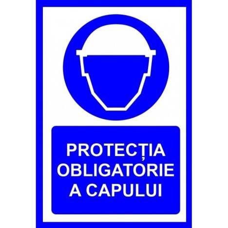 placuta pentru protectia obligatorie a capului